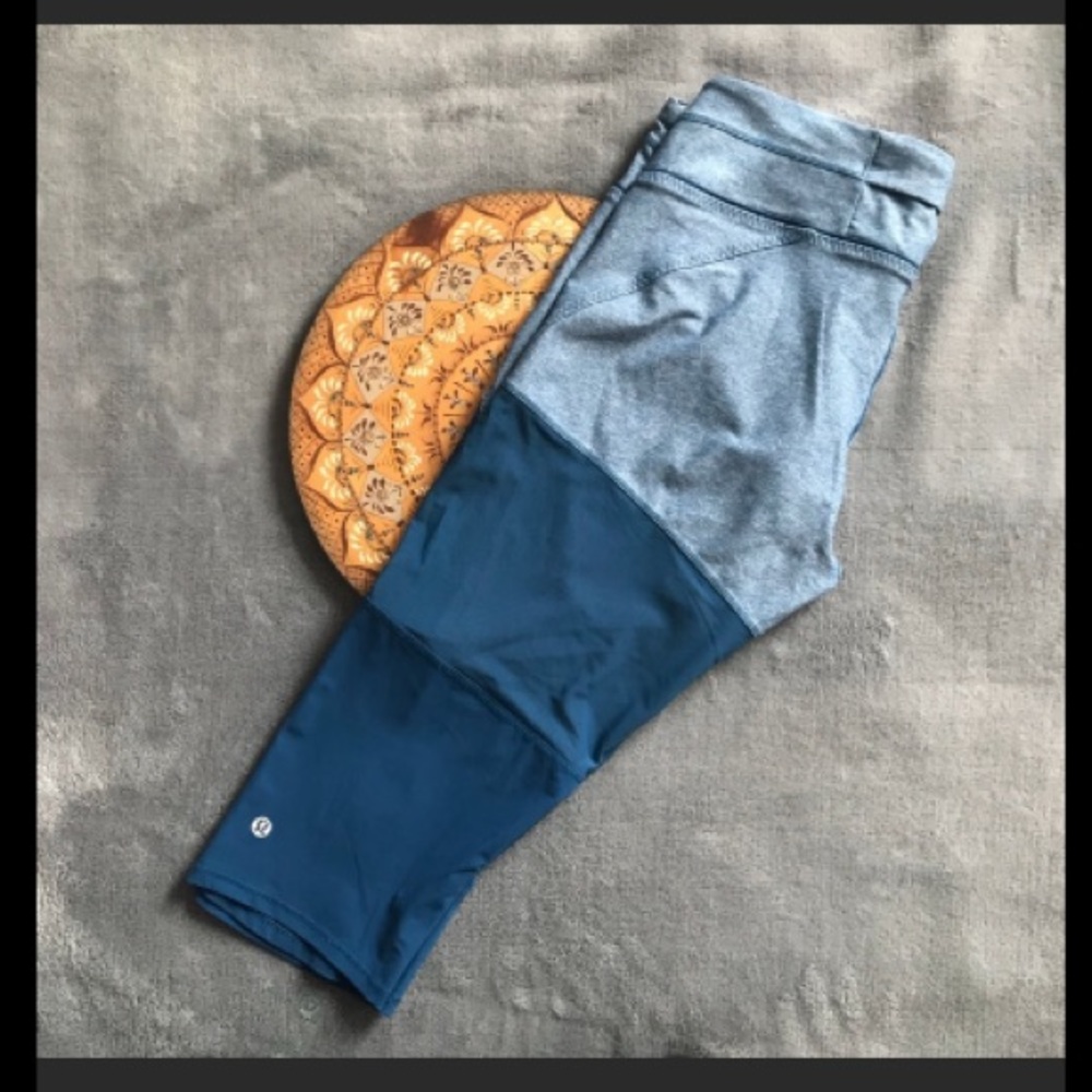 Lululemon Training Tough Crop Pants - Blue Mesh